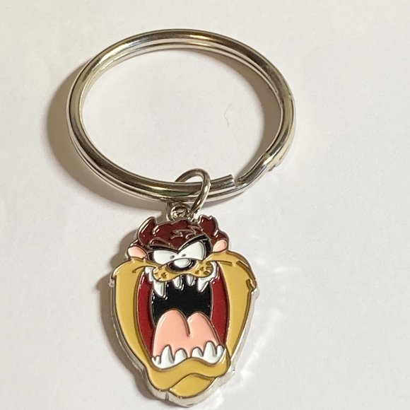 Vintage Taz Tas Tasmanian Devil Keychain Keyring Charm Warner Bros Looney Tunes - Picture 4 of 9